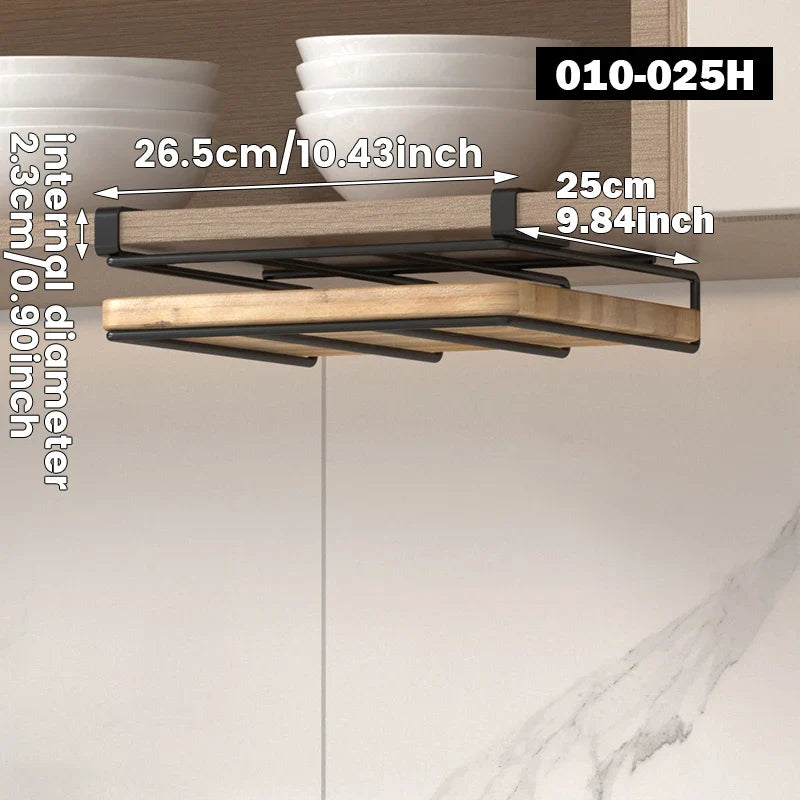 Wall-Mounted Kitchen Storage Rack with Hooks