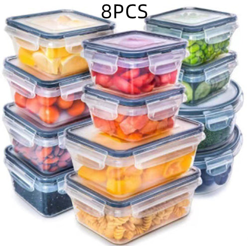 24-piece Kitchen Refrigerator Crisper Microwave Heat-resistant Plastic Lunch Box
